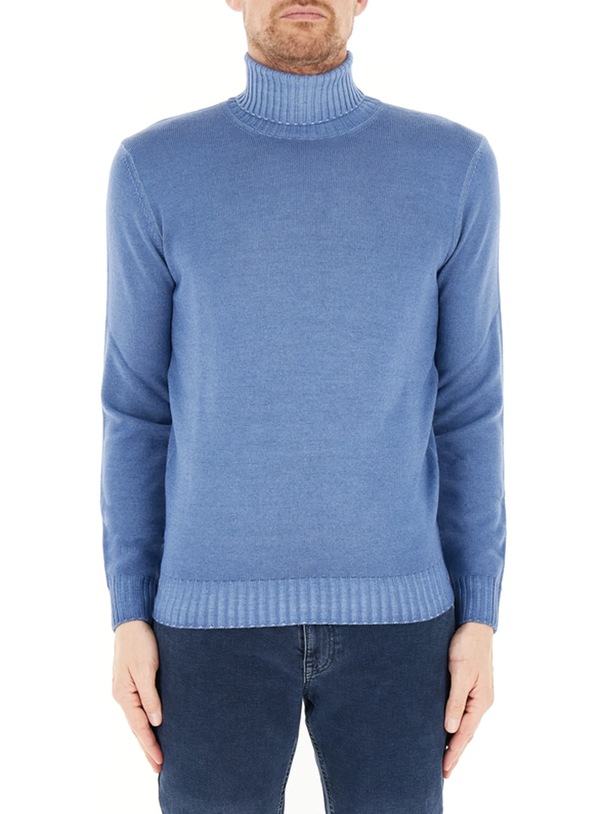 Dolcevita in lana AZZURRO OXFORD 52 - FERRANTE - FashionsVida