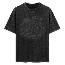 Flowers and cat T-Shirt Anti-Wrinkle Short Sleeve T-Shirt