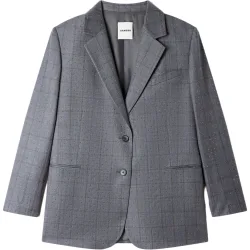 Blazer de mujer estampado cuadros con strass y lana