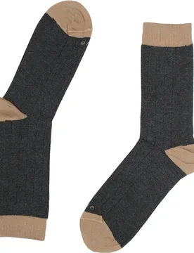 Calcetín corto liso gris marengo de mujer - Naïve - FashionsVida