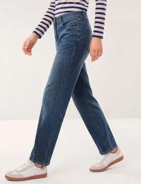 Barrel Jeans, Regular Fit#normale Größen#Kurzgrößen#Langgrößen, Farbe Blau, 50, leichte gerundete Form bequemer Denim Damen - Walbusch - FashionsVida
