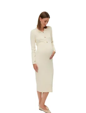 Vestito Midi A Maniche Lunghe Newsiv Lia Maternity