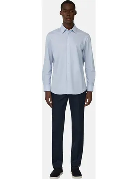 Pantalón de algodón y tencel elástico - Boggi Milano - FashionsVida