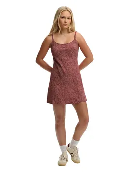 Robe Courte Sans Manches Printed Cami Mini Bordeaux Red Mini Roses M