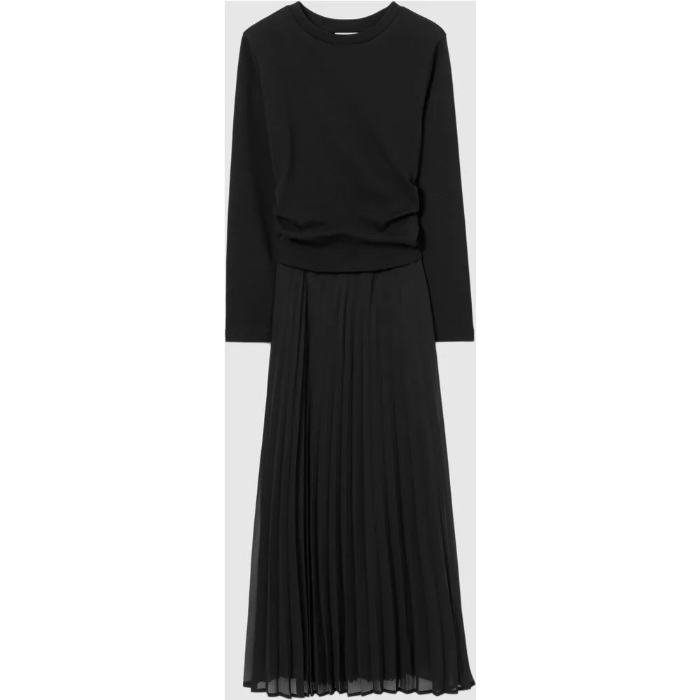 Vestido midi bimaterial plisado - CLAUDIE PIERLOT - FashionsVida