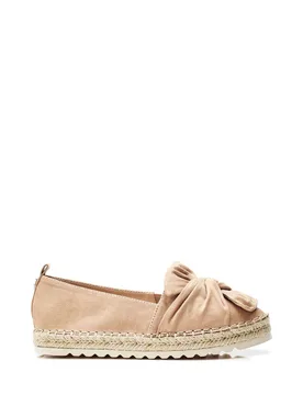Women's 'Fionna' Alcantara Flat & Ballerina Shoes in Taupe Size: 3 - Taupe - Size: 3 - Moda in Pelle - FashionsVida