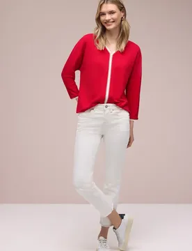 Arm Shirt mit Kontrastdetail female Rot