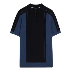 Jesty Mens Navy Wool Polo Shirt - Size Small