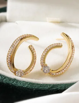 European and American Niche Personality Irregular Geometric Zircon Fashion Light Luxury High-end Women's Earrings New - Aliexpress - FashionsVida