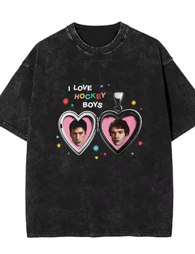 I Love Hockey Boys Heated Rivalry Washed T-shirt Shane Hollander‌ Ilya Rozanov Hollanov 2481 Graphic Tshirt Men Vintage T Shirts - Aliexpress - FashionsVida