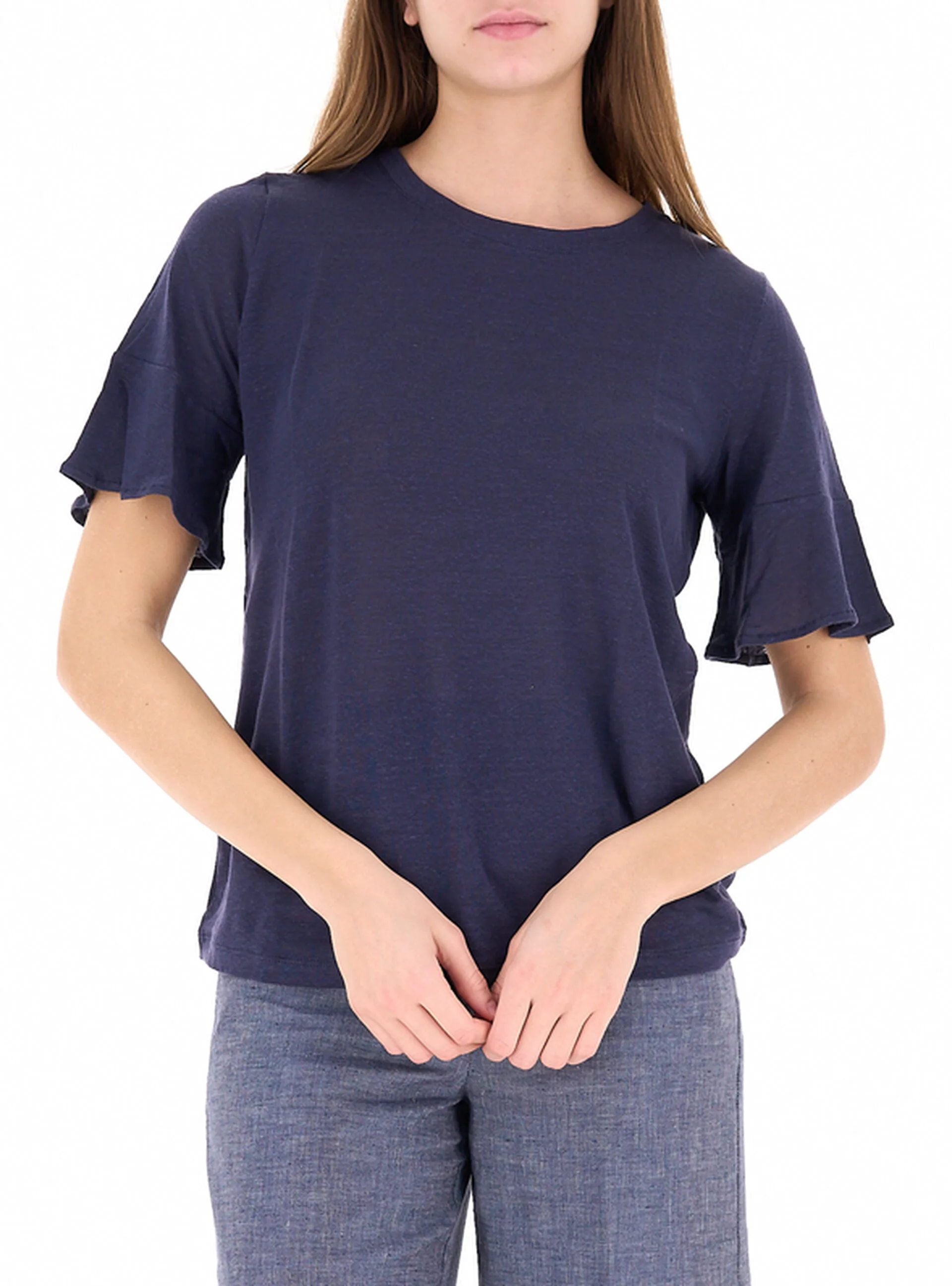 T-shirt in lino BLU NAVY M - Pennyblack - FashionsVida