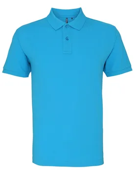 Mens Plain Short Sleeve Polo Shirt (Turquoise) Cotton - Size X-Large - Asquith & Fox - FashionsVida