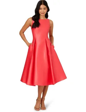Vestido mikado con mangas con bolsillos - Adrianna Papell - FashionsVida