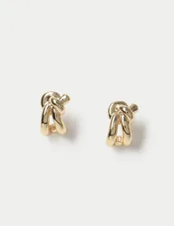 Knot Stud Earrings Gold female