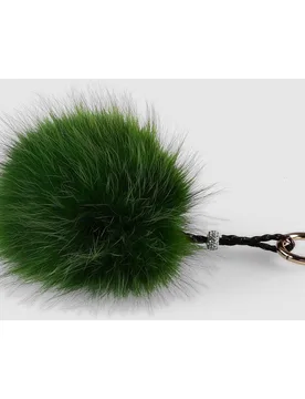 Llavero de pelo de zorro estilo pompón en color - De la Roca - FashionsVida