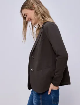 Basic Blazer aus Jersey female Braun