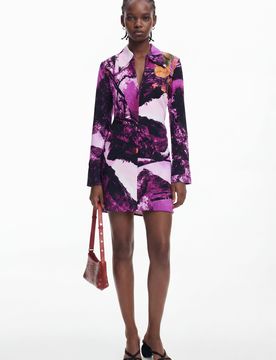 Robe conçue par Mr. Christian Lacroix, Polyester, Rouge, XS