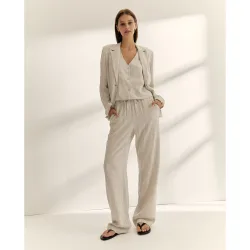 Pantalón de mujer estampado rayas cintura elástica