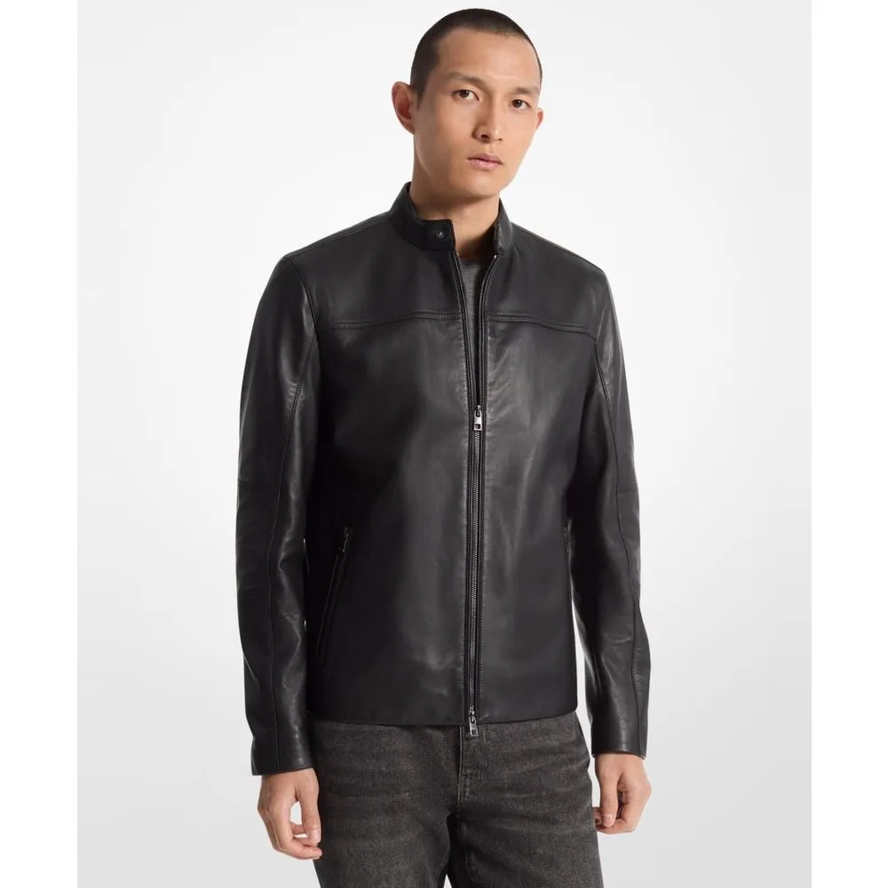 Chaqueta de hombre deportiva de piel - Michael Kors - FashionsVida