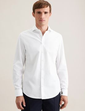 Slim Casual Hemd Uni Weiß 38
