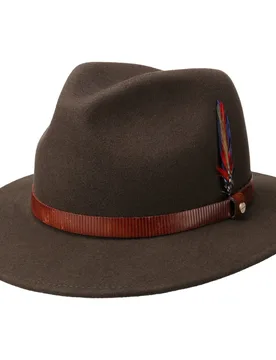 Manton Traveller Wool Felt Hat by - brown - Size: L (58-59 cm) - Stetson - FashionsVida