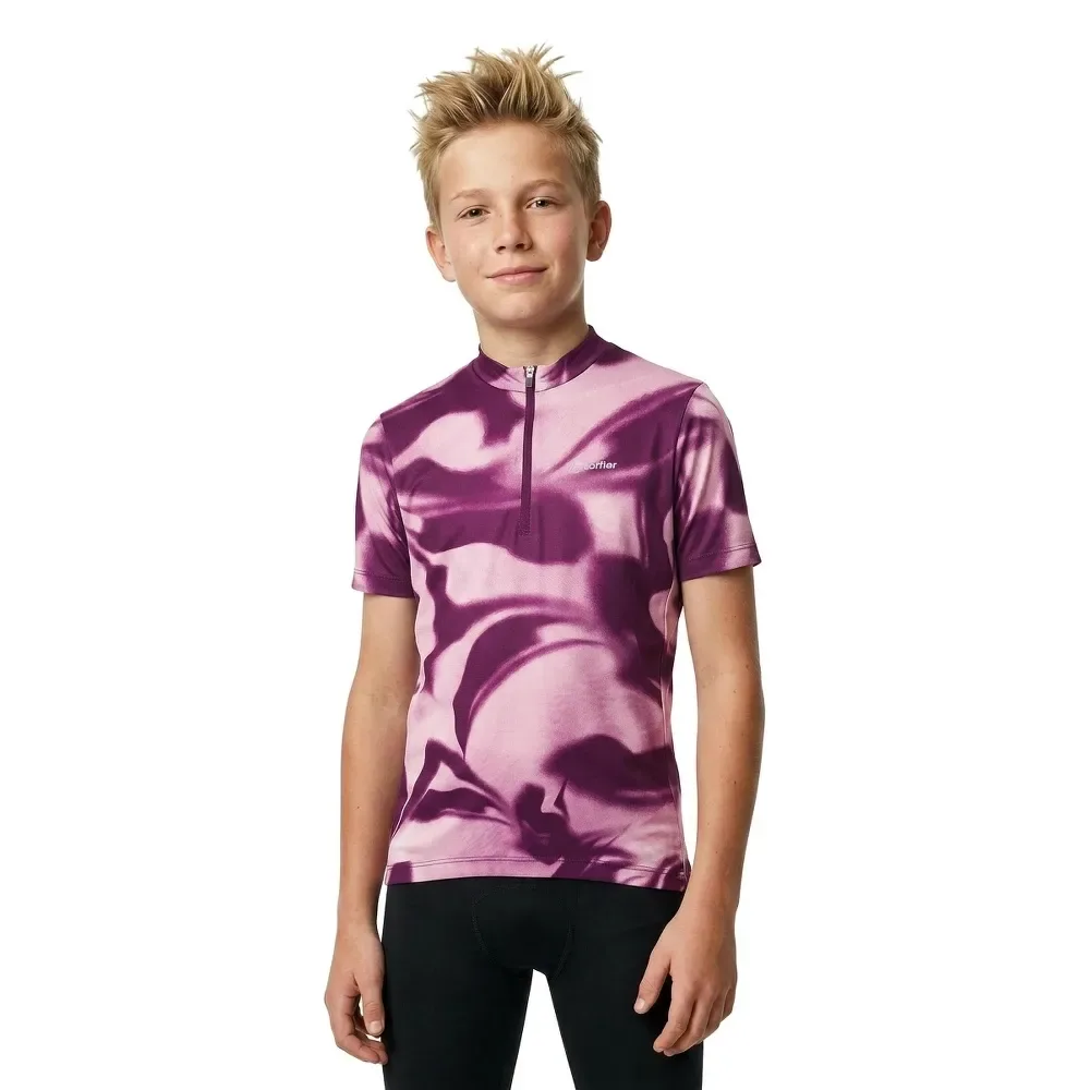 Maglia A Maniche Corte Psy Half Zip Bordeaux - Loeffler - FashionsVida