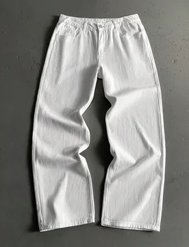 Pantalones vaqueros de denim blanco sencillo y casual con bolsillos, pantalones para hombres - Shein - FashionsVida