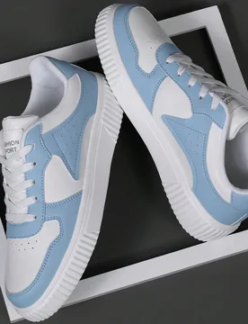 Zapatillas Deportivas Informales Para Hombre En Azul Claro Y Blanco, Cómodas Y Transpirables - Shein - FashionsVida
