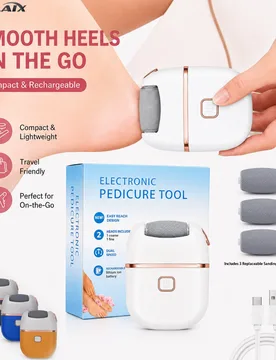 Removedor de callos eléctrico portátil recargable con cabezales de rodillo reemplazables, herramienta de cuidado de pies USB de 500mAh, 5 colores, c - Shein - FashionsVida