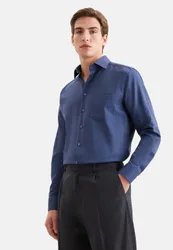 Regular Business Hemd Struktur Blau 41