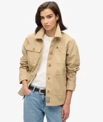 Superdry Damen Grün Bestickte Chore-Jacke, Größe: 42