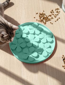 Ciotola che rallenta l'alimentazione per cani e gatti - verde menta