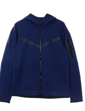Felpa Leggera Cappuccio Zip Uomo Sportswear Tech Fleece Hoodie Midnight Navy/black - Nike - FashionsVida