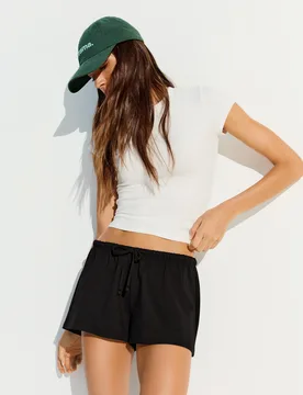 Short En Molleton À Taille Élastique S Noir - Bershka - FashionsVida