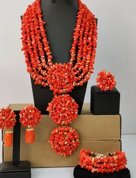 Original coral beads jewelry sets nigerian wedding african - Aliexpress - FashionsVida