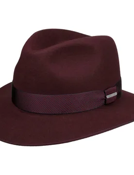 Trestick Traveller Fur Felt Hat by - bordeaux - Female - Size: 55 cm - Stetson - FashionsVida