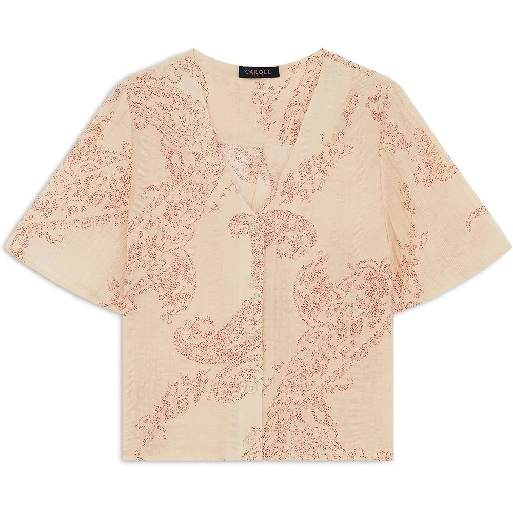 Camisa de mujer corte crop con bordados - Caroll - FashionsVida