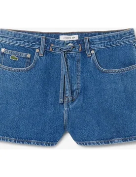 Pantalón de mujer corto vaquero de algodón - Lacoste - FashionsVida
