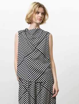 Striped Cowl Neck Top Cream Mix female - French connection - FashionsVida