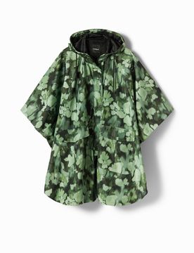 Imperméable capuche camouflage, Polyester, Vert, U