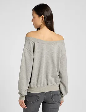 Off Shoulder Regular Sweatshirt Grey Heather Größe M female - Lee - FashionsVida