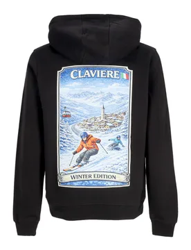 Felpa Cappuccio Uomo Holidays Winter Edit Claviere Hoodie Black - ATIPICI - FashionsVida