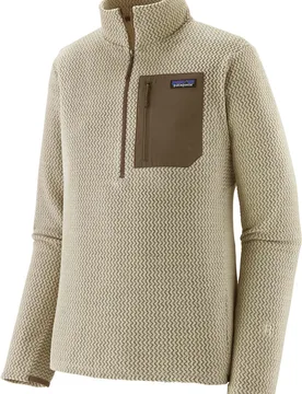 Polaire gaufrée à séchage rapide zippée - M's R1 Air Zip Neck Pelican - Taille M - Beige - Patagonia - FashionsVida