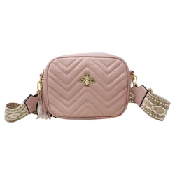 Womens Pink Bee Embellished Camera Bag - One Size