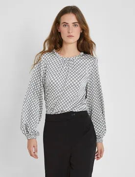 Blusa de mujer satinada con cuello redondo - Trucco - FashionsVida