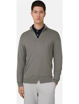 Jersey con cremallera completa de lana superfina - Boggi Milano - FashionsVida