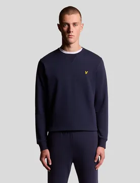 Men's Cotton Crew Neck Sweatshirt Navy - Lyle & Scott - FashionsVida