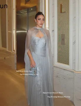 Xijun Elegant Chiffon Long Evening Dresses Sweetheart A-Line Cape Prom Dresses Pleated Saudi Arabia Formal Prom Gowns Customized - Aliexpress - FashionsVida