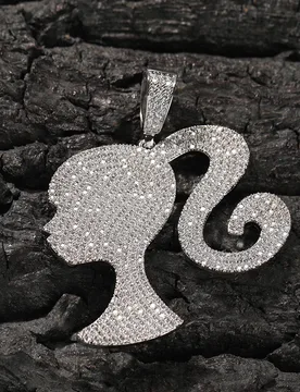 Uwin Doll Head Pendant Chain Micro Pave Iced Out Cubic Zircon Charms Tennis Chain Ponytail Hip Hop Necklace Jewelry For Gift - Aliexpress - FashionsVida