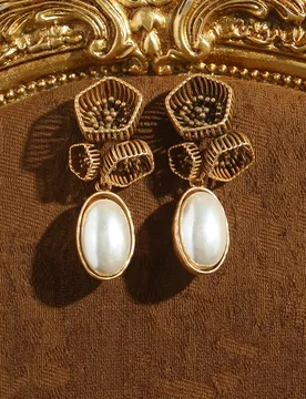 Vintage Gold Plated Jewelry 18k Flower Pearl Drop Earrings Silver Color Water Drop Wings Bowknot Women New Party Accessories - Aliexpress - FashionsVida